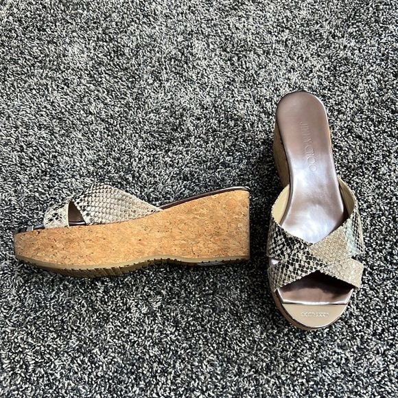 Jimmy Choo snakeskin wedges, worn once - Picture 2 of 3